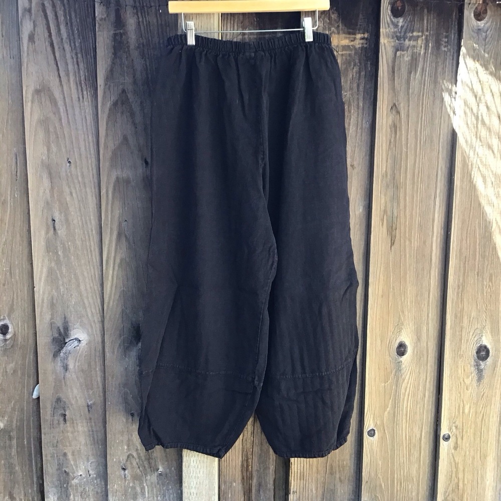 Bryn Walker Black Linen Balloon Pants Women's XL Made in USA - Picture 6 of 7